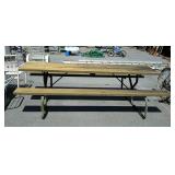 Picnic table, measures 95 inches long, by 28