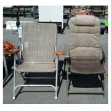 Two folding camping chairs