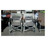 Two folding camping chairs, they do show use ware