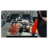 Skid lot, includes grease guns, traffic cone,