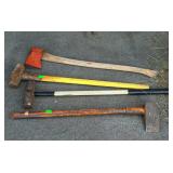 Tool lot, includes splitting mull, two sledge