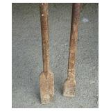 Tool lot, includes two digging irons