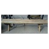 Wooden bench, measures 70 inches long