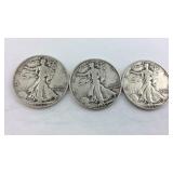 Three walking liberty house 1942, 1942D, 1942S