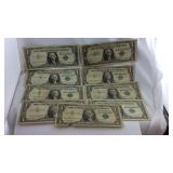 Nine silver dollar certificates, 1957(2),