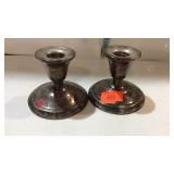 Sterling weighted candle holders