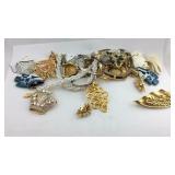 Costume jewelry broaches, necklace etc
