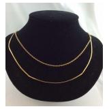 Two 1/20 12kt necklaces and one earring