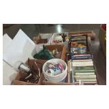 Skid lot - books, hardware, wreath hootks, travel