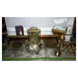 Home décor group lot - mirrored pedestals and