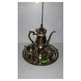 Silver-plate tea service set