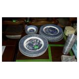 Royal China currier and ives, dinner plates and