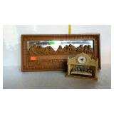 Religious clock and wall plaque with mirrored