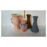 Pottery vases - one McCoy double handled urn