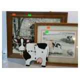 Wall décor - cow cut-out wall clock, battery