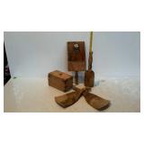 Wooden kitchen ware - 1 lb. butter press, two