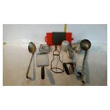 Kitchen utensils lot - jar lifter, egg beater,