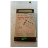 Desk calendar, metal framed with 1963 memo pages