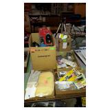 Group lot of hardware, door pulls, gloves, fly