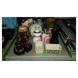 Mixed glassware lot with vases, teapots, etc