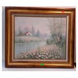 Oil on canvas, in home decor designer frame of a