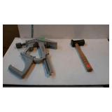 Tool lot, includes portable nailer and a hammer