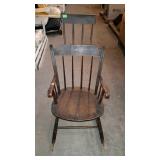 Vintage armed rocking chair, with head rest
