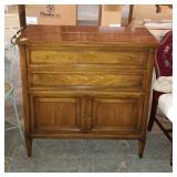 Mid century lighted dry bar with mirror back..