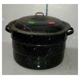 Enamel covered stock pot 14in dia.