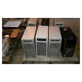 Skid lot - seven computer towers, Dell and Sun