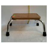 Wood stool with chrome legs