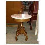Victorian marble top accent table / plant stand
