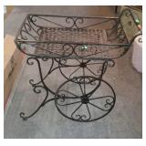 Metal outdoor tea cart