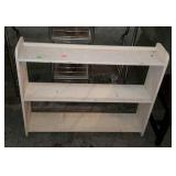 White painted book case, measures 36 inches long,