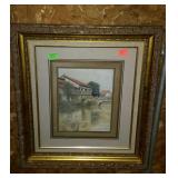 Wall decor picture water scene signed 19x21