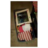 Tote with outdoor flags and stain glass window