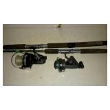 Two fishing poles with reels - 1 Zebco