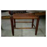 Rush bottom bench / stool - 23 x 15 x 18