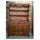 2-pc Early American buffet with hutch top - two