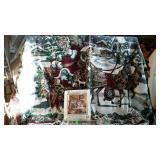 Tapestry throw, Victorian Santa scene, measures