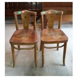 Two bentwood chairs with unusual backs