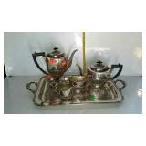 Tea & coffee service, monogrammed - "Elkington