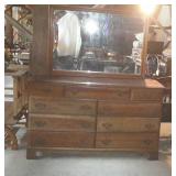 Three over six drawer dresser with mirror, will