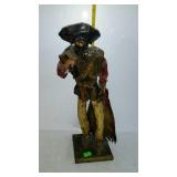 Paper mache pirate measures 20 inches tall