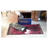 1 box lot, includes sweater, gloves, rug, throw