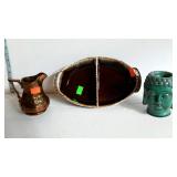 Pottery home decor lot, includes divided