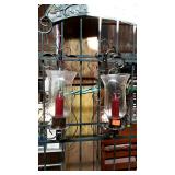 Pair of metalwork home decor candle sconces with