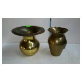 Brass spittoon and vase