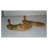 Pair of wooden shoe shapers. Marked "Miller".