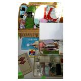Group lot of needlework supplies. Basket full of